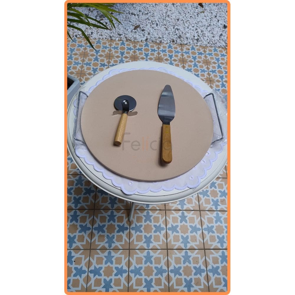 Jogo para Pizza com Base em Cerâmica e Aço Inox 4 peças - Full Fit