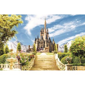Fundo Fotográfico Em Tecido Castelo Aniversário 2,20X1,50.