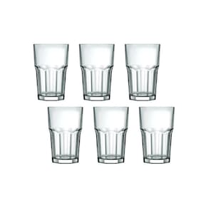 Jogo Copo Bistrol Vidro Àgua Suco Nadir 410ml Kit 6 Peças