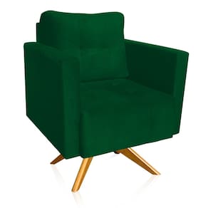 Poltrona Giratória Livia Suede Base de Madeira MA30 - D`Rossi
