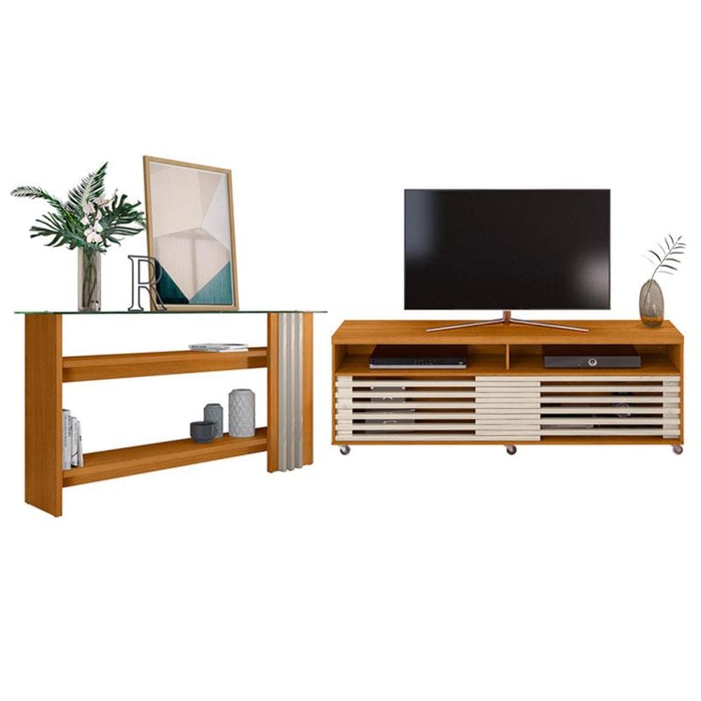 Rack Bancada com Aparador Frizz Cross Cinamomo Off White - Madetec