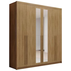 Guarda Roupa Casal 6 Portas Com Espelho 233cm Dubai Nature - VLR MÓVEIS