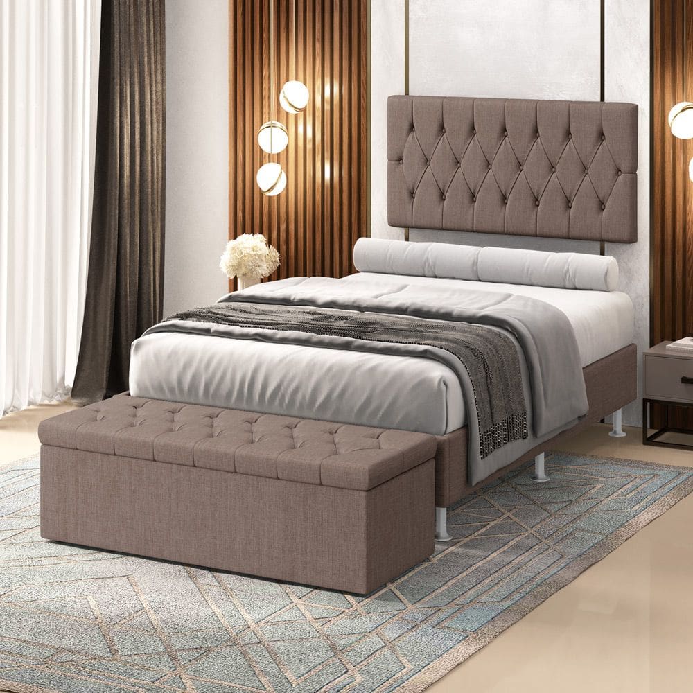 Kit Painel Centaurus 140 e Calçadeira Sagitarius Linho Aradecor