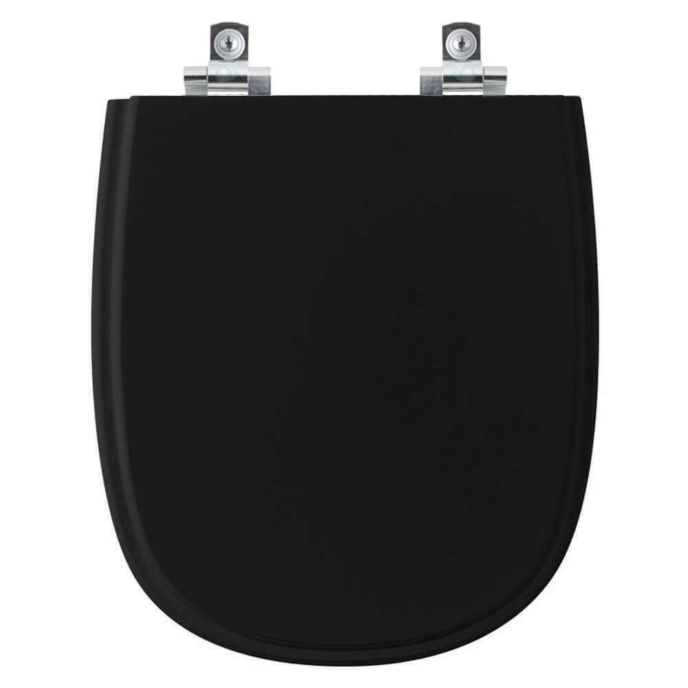 Assento Sanitário Soft Close Dona Beja Preto para vaso Santa Clara