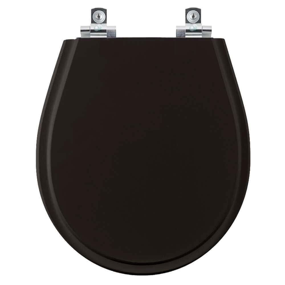 Assento Sanitário Soft Close Aries Preto para vaso Eternit