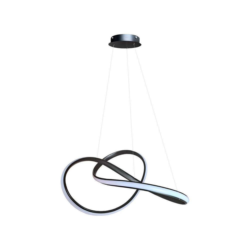 Lustre Pendente 3 Em 1 Curvas Premium Led Preto Luxuoso
