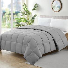 Edredom Para Cama De Casal Macio Ecopluma Cinza 220X240Cm