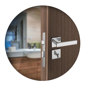 Fechadura Para Porta Banheiro Roseta Concept 408 Cromada Pado 40mm
