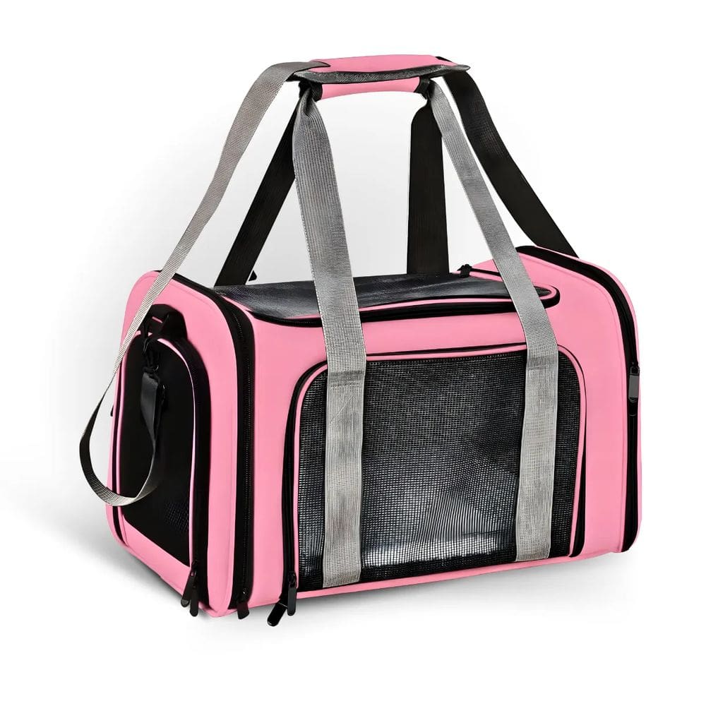 Bolsa De Viagem Transporte Pet Cães Gato  Avião Carro Rosa
