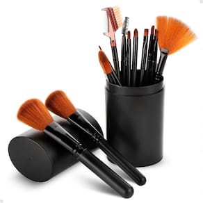 Kit 12 Pincéis de Maquiagem Make Profissional Lorben com Necessaire em Pvc