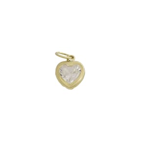 Pingente Delicado Ouro18K Forma Coração Zircônio Amor 13,4mm