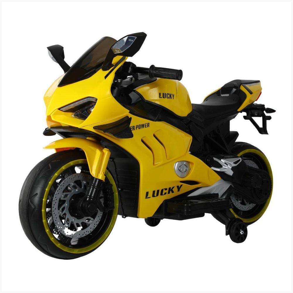 Moto Infantil Elétrica Amarela 12V Esportiva Bluetooth Bike