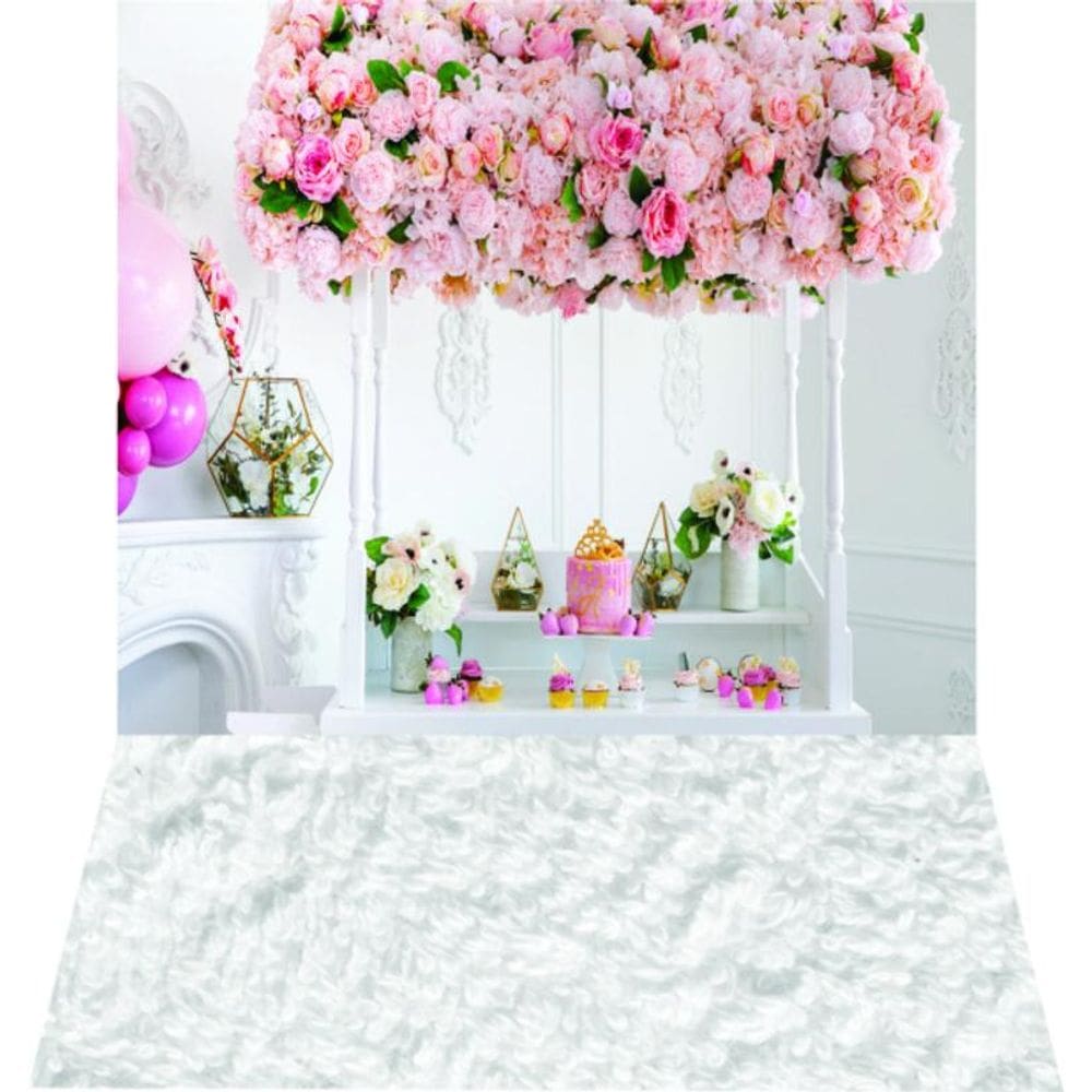 Fundo Fotográfico Newborn Em Tecido Floral 1,50X2,50