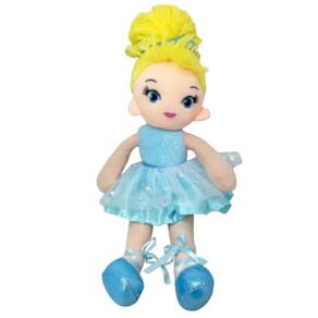 Boneca Pano Bailarina Roupa Azul 40 Cm Fofinha Altura