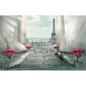 Fundo Fotográfico Em Tecido Escadaria Paris 2,20 X 1,50