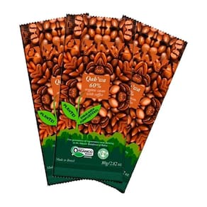Kit 3X: Chocolate Qah Wa 60% Cacau Café Orgânico Amma