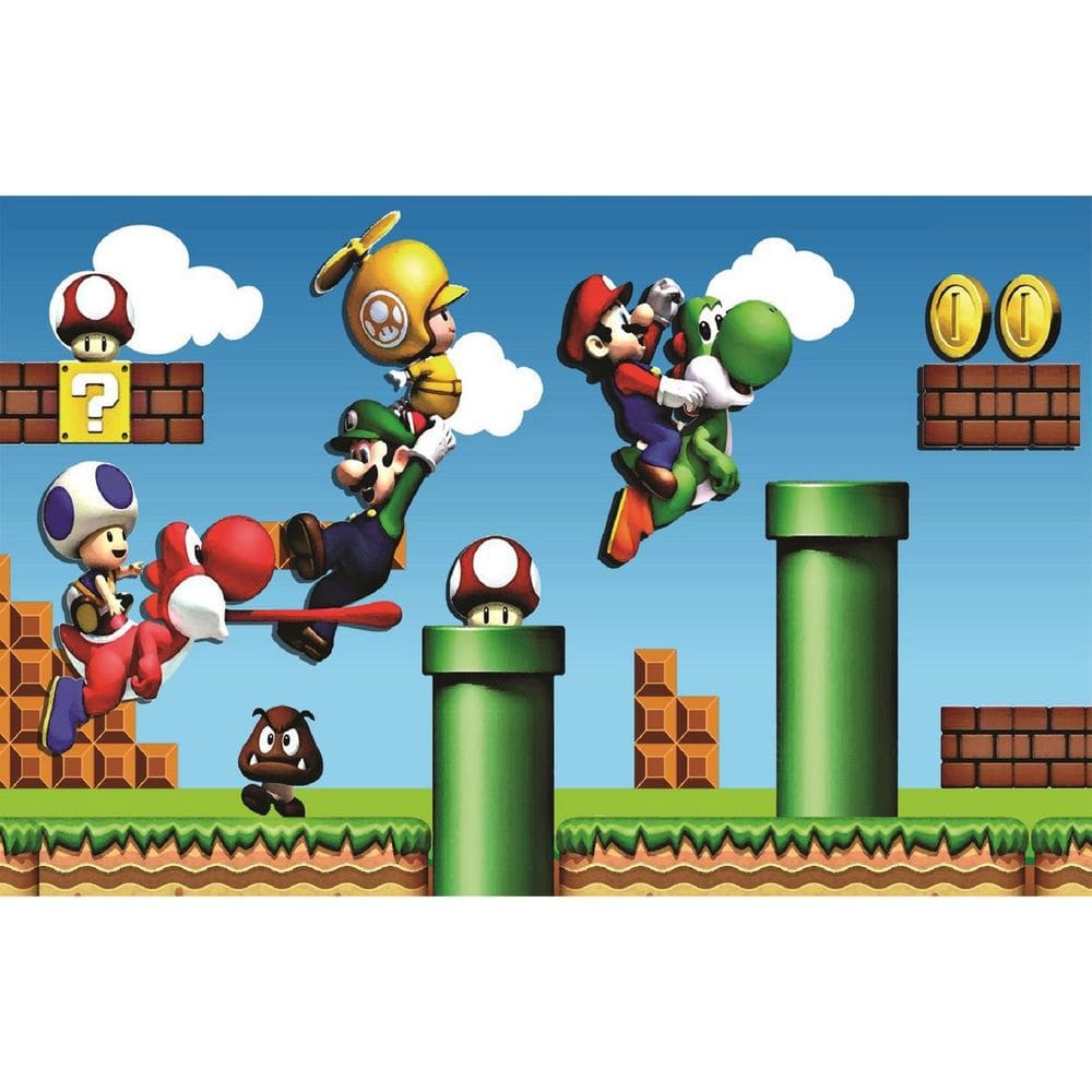 Fundo Fotográfico Em Tecido Super Mario 2,20X1,50