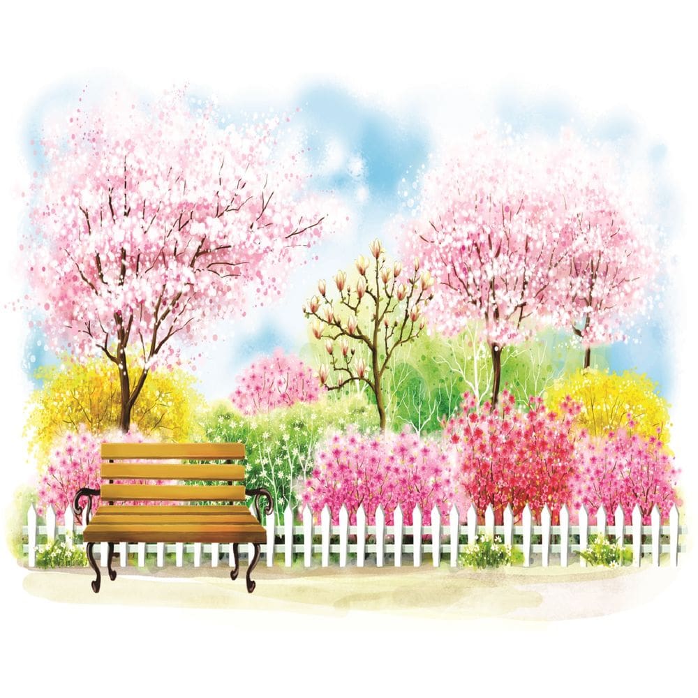 Fundo Fotográfico Em Tecido Jardim Florido 2,60X1,50.