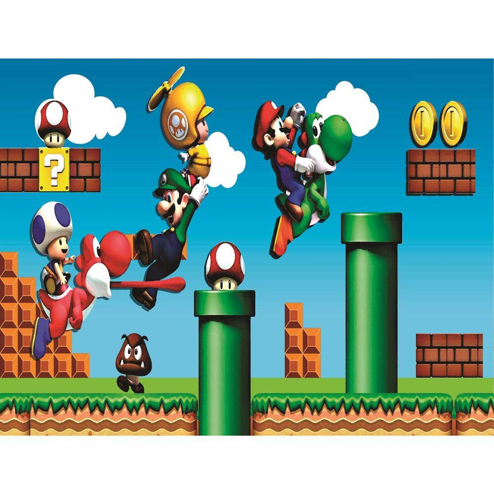 Fundo Fotográfico Em Tecido Super Mario Bross 2,80X1,50