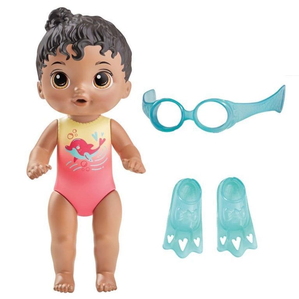 Boneca Baby Alive Nadadora Negra 25Cm Hasbro