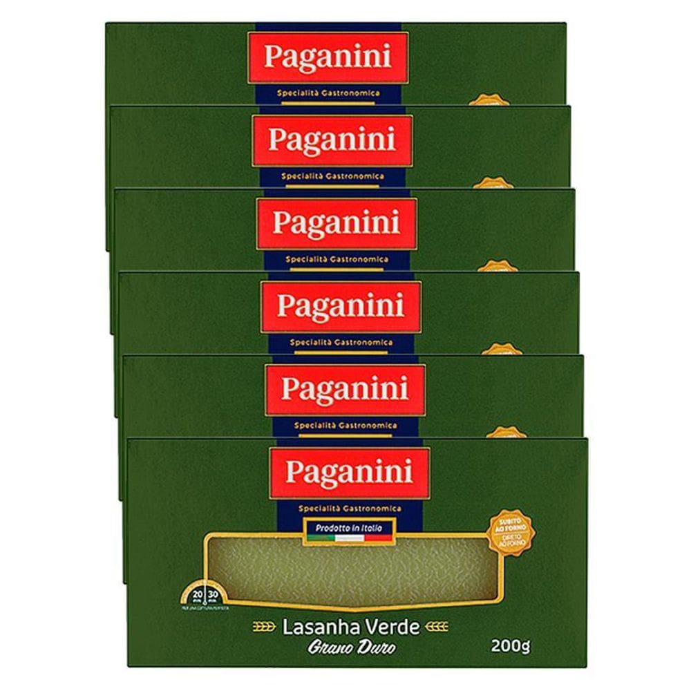 Kit 6X: Massa Para Lasanha Verde Paganini 200G