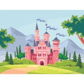 Fundo Fotográfico Em Tecido  Castelo  2,60X1,50