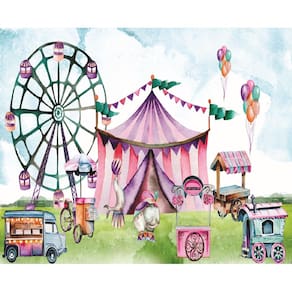Fundo Fotográfico Em Tecido Circo Rosa 2,80X1,50.