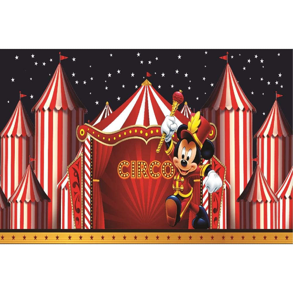 Fundo Fotográfico Em Tecido Circo Mikey 2,80X1,50.
