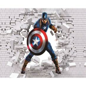 Fundo Fotográfico Em Tecido Capitão America 2,20X1,50.