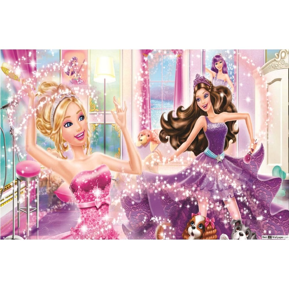 Fundo Fotográfico Em Tecido Barbie No Baile 2,20X1,50.