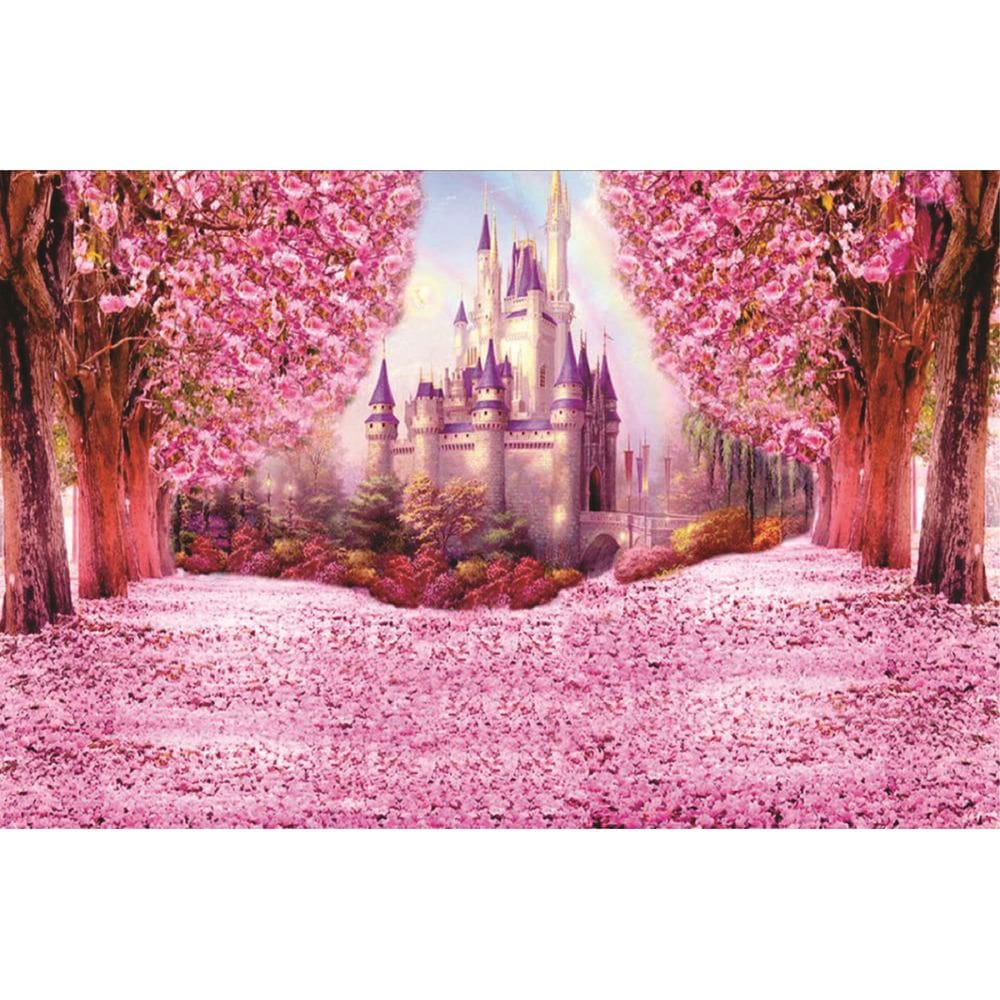 Fundo Fotográfico Em Tecido Castelo Rosa 2,20X1,50