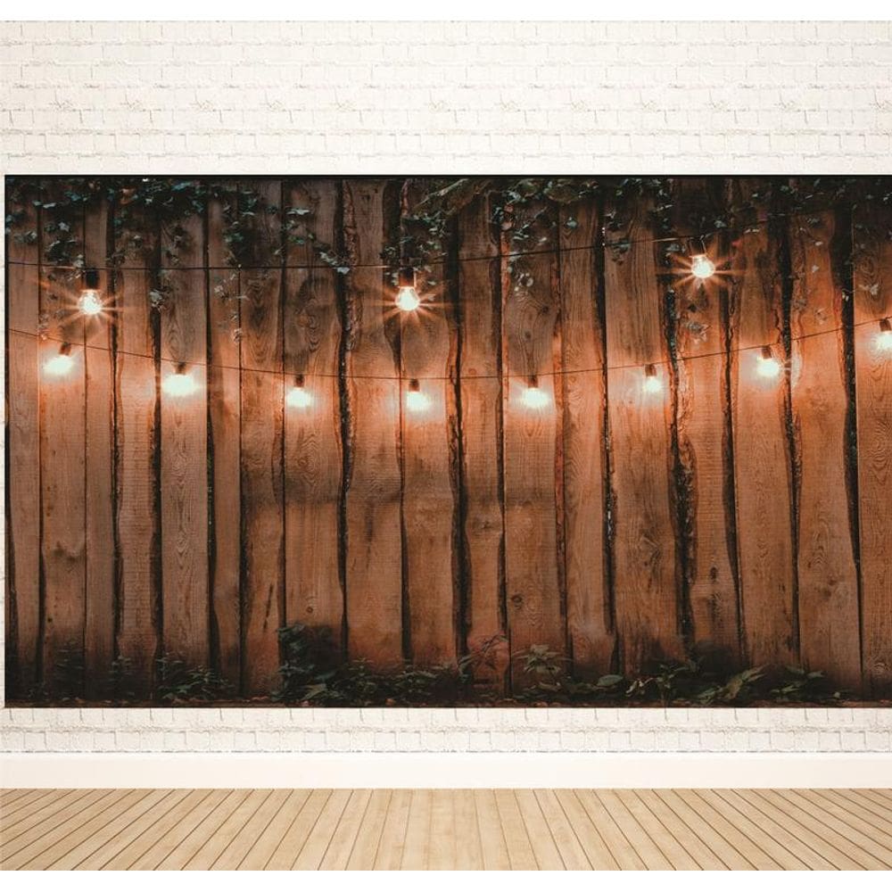 Fundo Fotográfico Em Tecido Madeira Iluminada 2,60X1,50