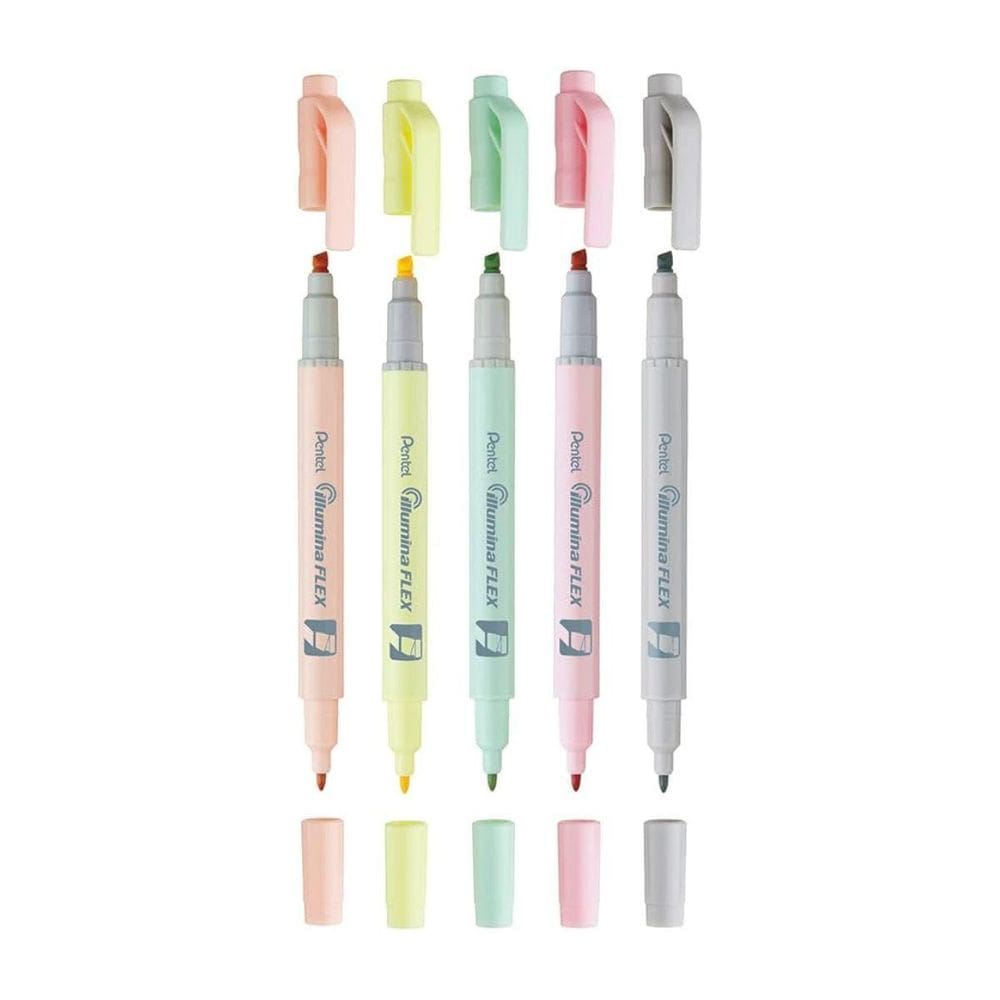 Kit Com 5 Marca Texto Illumina Flex Pentel