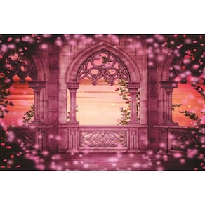 Fundo Fotográfico Castelo Fantasia De Princesa 2,60X1,50