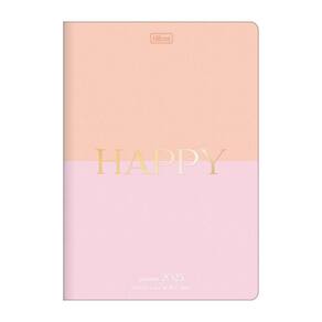 Agenda 2025 Planner Mensal Happy Rosa E Laranja Tilibra