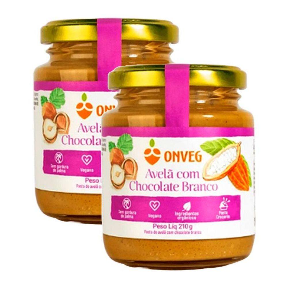Kit 2X: Pasta De Avelã Com Chocolate Branco Onveg 210G