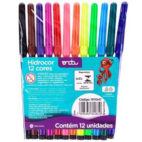 Kit Com 12 Canetinha 12 Cores Hidrocor Onda