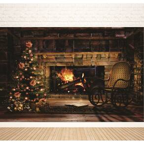Fundo Fotográfico Em Tecido Árvore De Natal 2,60X1,50