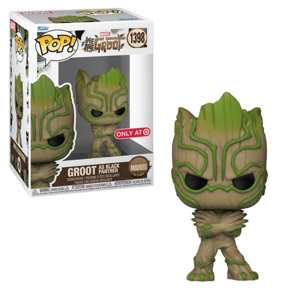 Boneco Funko Pop Marvel 85 Anos - Groot Como Pantera Negra