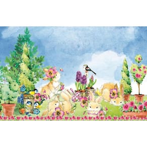 Fundo Fotográfico Em Tecido Jardim Coelhos 2,20X1,50
