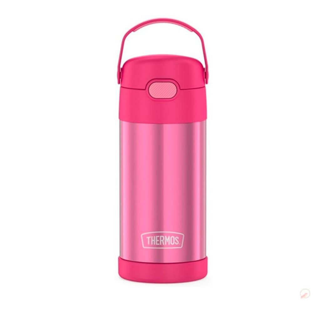 Garrafa Térmica Infantil c/ Canudo Silicone Rosa Thermos ® Funtainer 355ML Isolamento a Vácuo - Thermos
