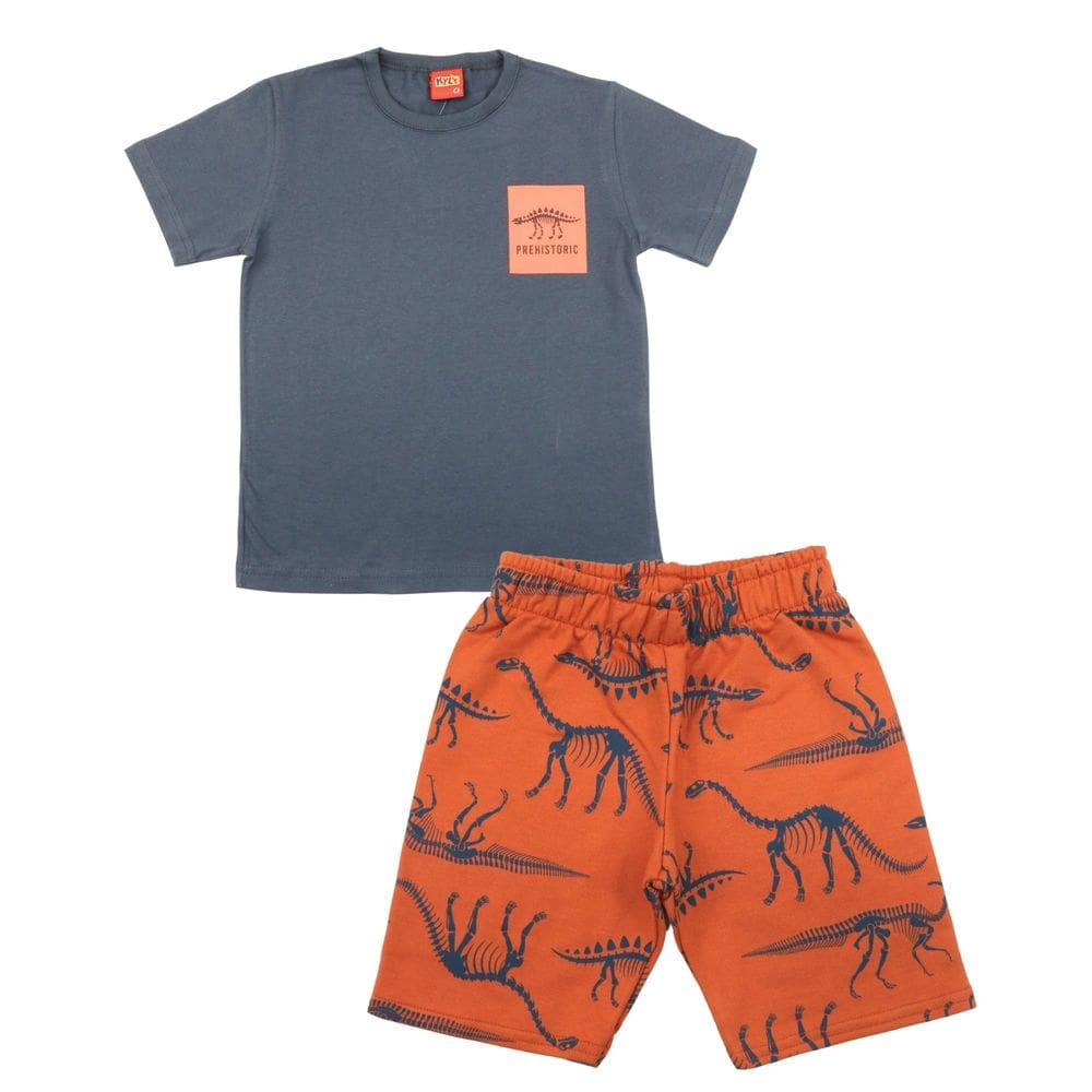 Conjunto Verão Menino Kyly Camiseta e Bermuda Dinossauro