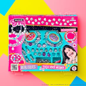 Kit Berloques Infantil Faça Você Mesmo Braceletes Pulseiras Colar Acessórios Bijuterias Luxuosas Divertidas Makebrinq