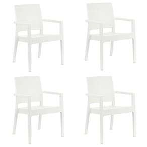 Kit 4 Cadeiras Com Braço Milano Rattan Fibra Sintética Jardim Área Externa