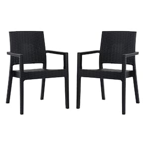 Kit 2 Cadeiras Com Braço Milano Rattan Fibra Sintética Área Externa Jardim
