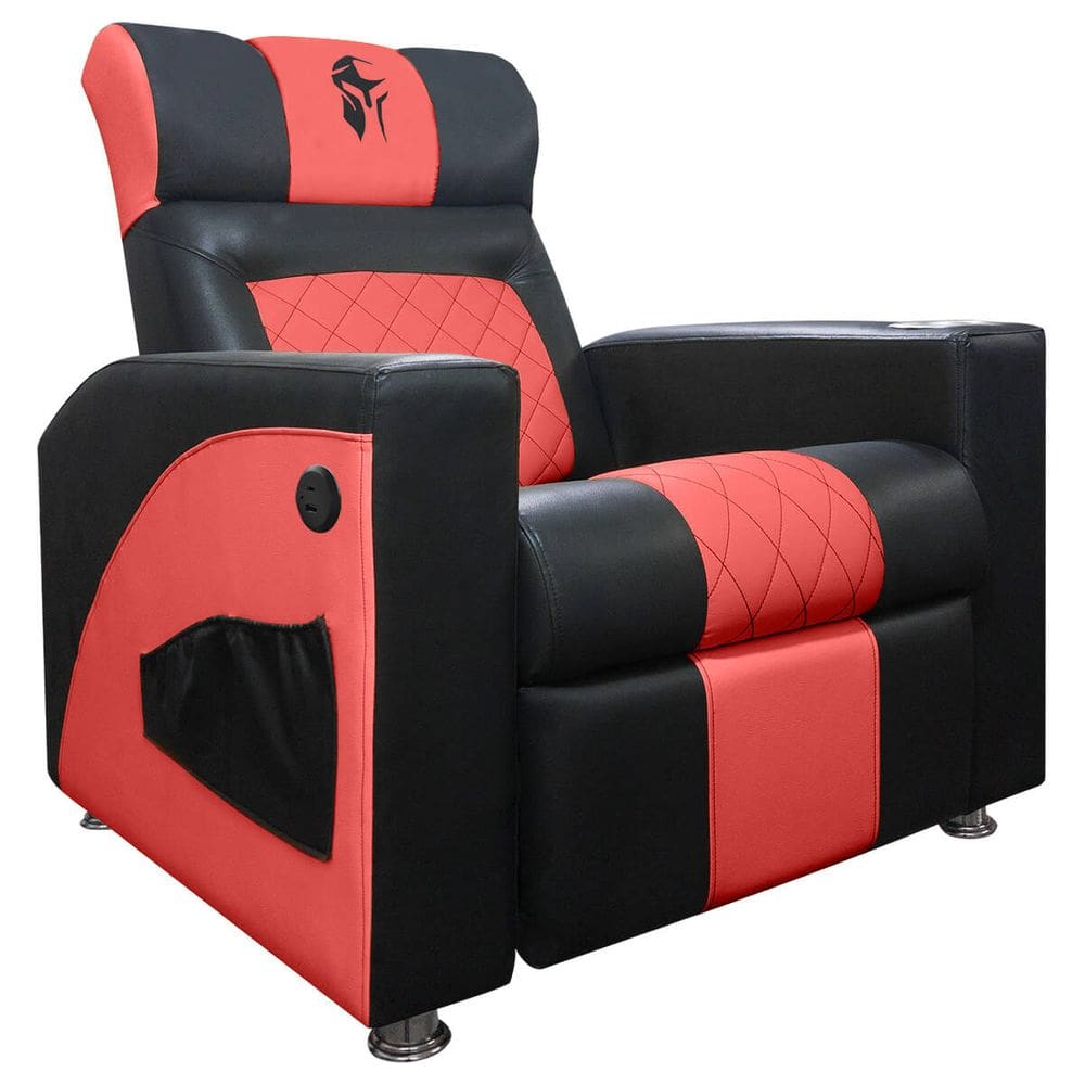 Cadeira Gamer Sparta com Encosto Reclinável e Carregador USB Corino Preto/Vermelho SOFA STORE