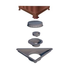 Ralo Linear Elleve Vertex Triangular 5633 16x16x22 com Tampa Rose Gold