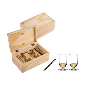 Kit Riedel 2 Taças Whisky Single Malt + Caneta Crown + Caixa