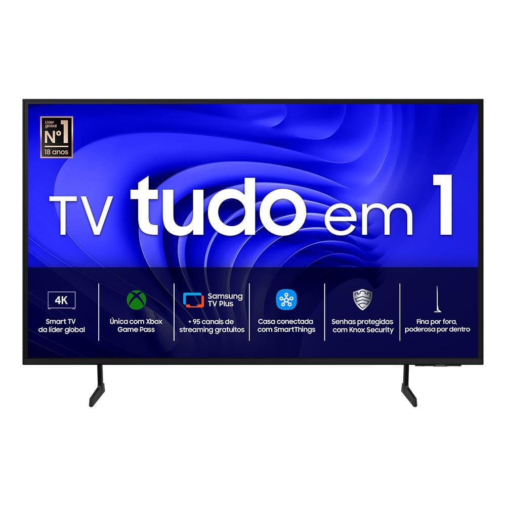 Samsung Smart TV 43&quot; UHD 4K 43DU7700 2024, Processador Crystal 4K, Gaming Hub, AI Energy Mode, Controle SolarCell, Alexa built in