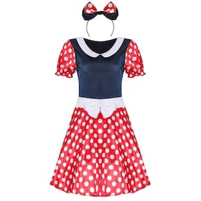 Fantasia Feminina Cosplay Minnie Vermelha 86Cm  Xg